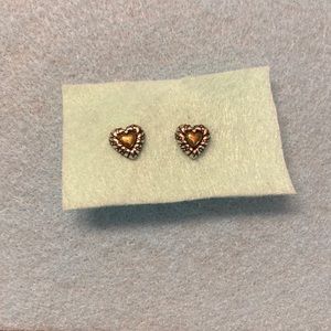 BRIGHTON mixed metal heart stud earrings